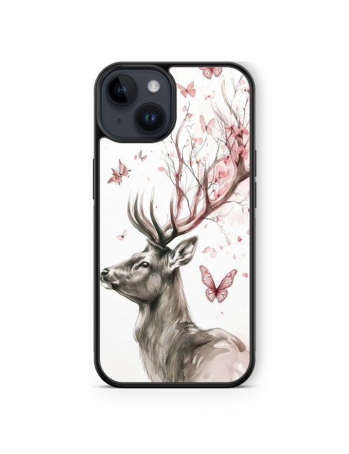 Coque iPhone et Samsung Cerf et papillons 