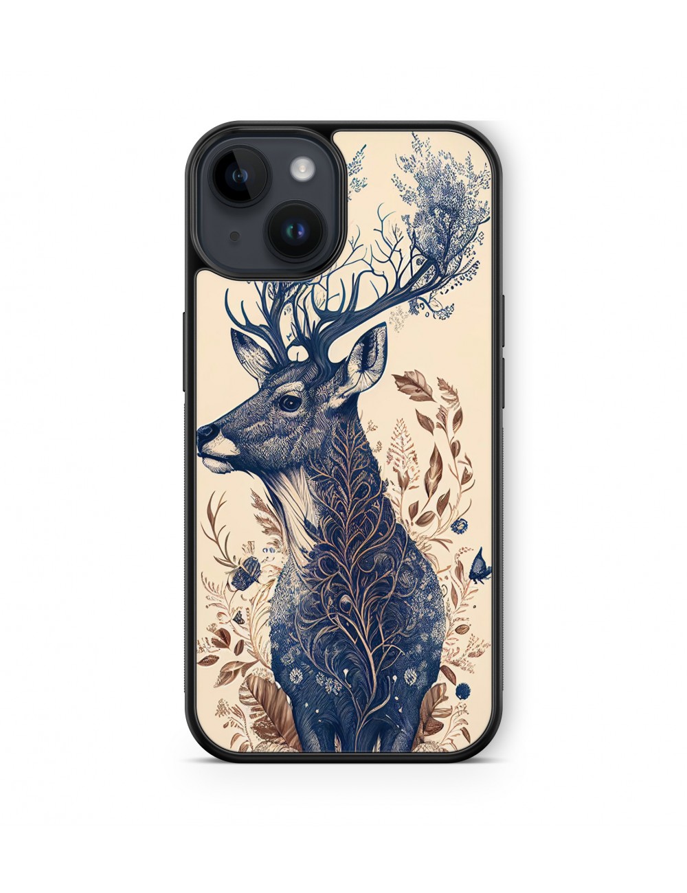 Coque iPhone et Samsung Cerf fleurs 