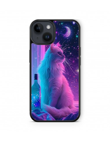 Coque iPhone et Samsung Chat Blanc Galaxie 