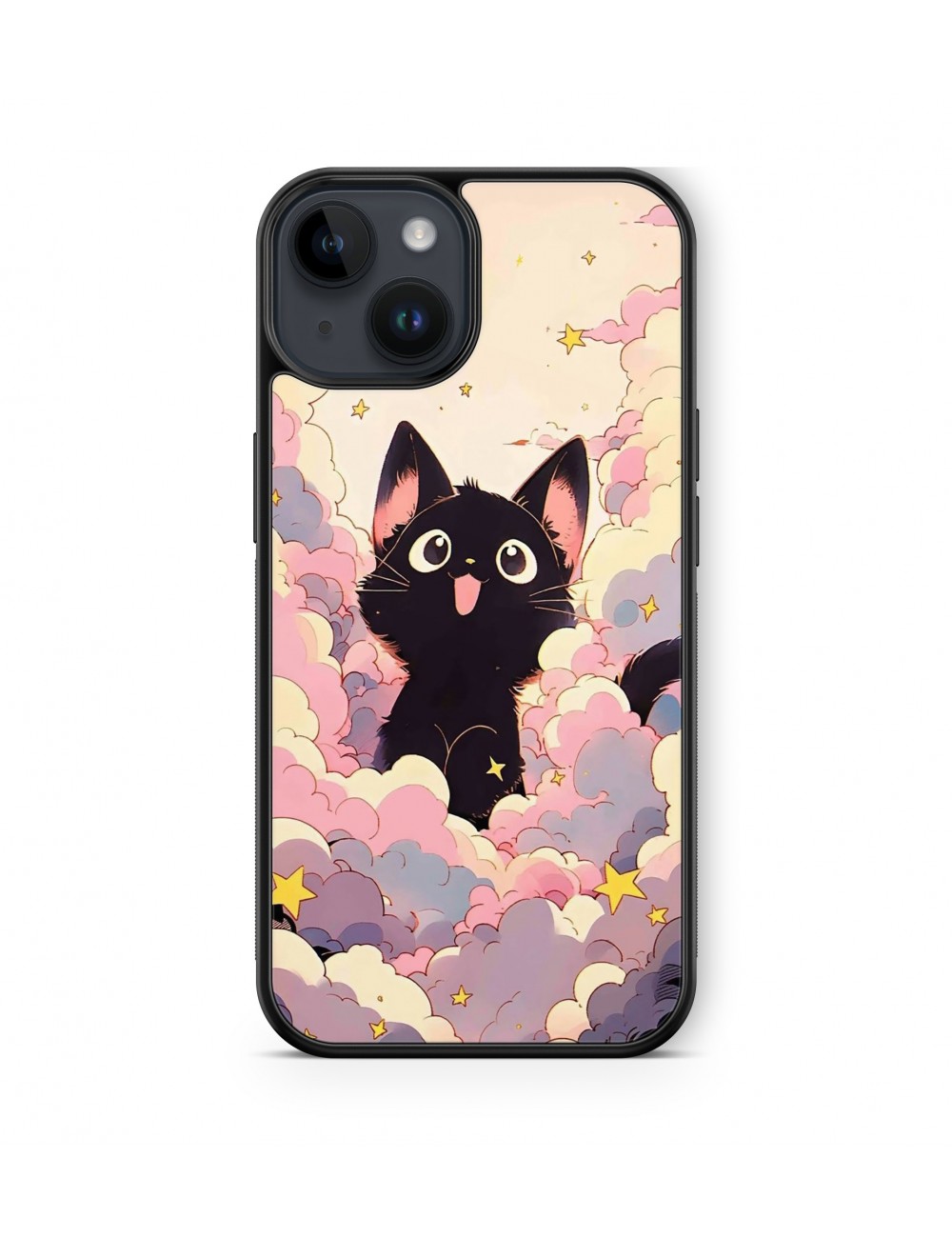 Coque iPhone et Samsung Chat noir Kawaii 