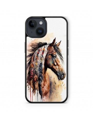 Coque iPhone et Samsung Cheval indien plumes 2 