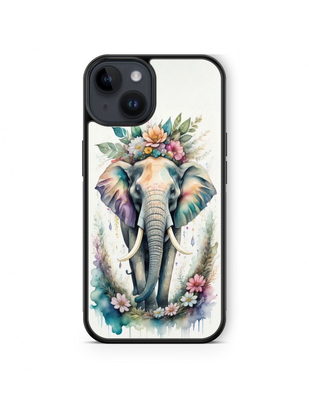 Coque iPhone et Samsung Elephant et fleurs 