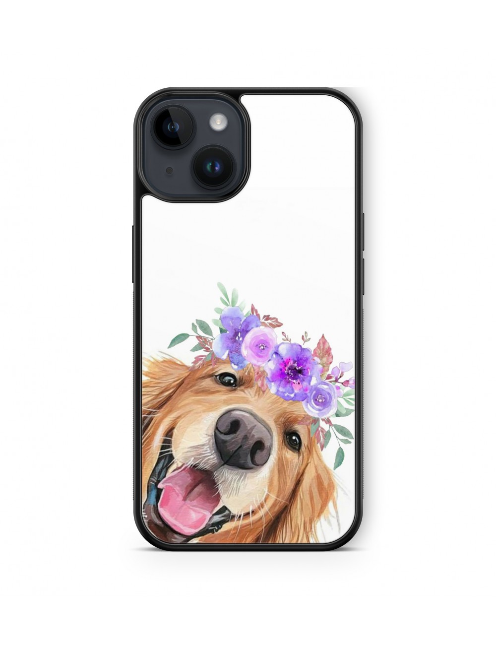 Coque iPhone et Samsung Labrador Chien et fleurs 