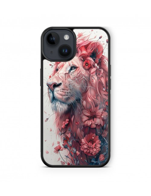 Coque iPhone et Samsung Lion et fleurs 