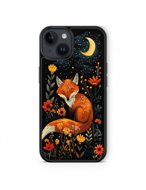 Coque iPhone et Samsung Renard fleurs 