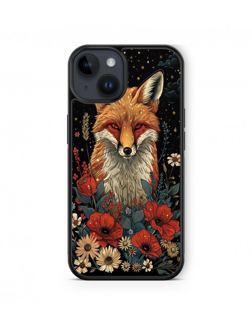 Coque iPhone et Samsung Renard Mignon fleurs 