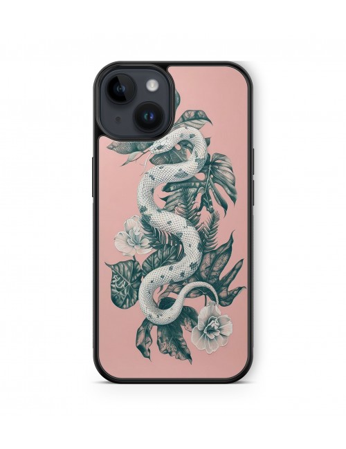 Coque iPhone et Samsung Serpent Blanc Tropical 