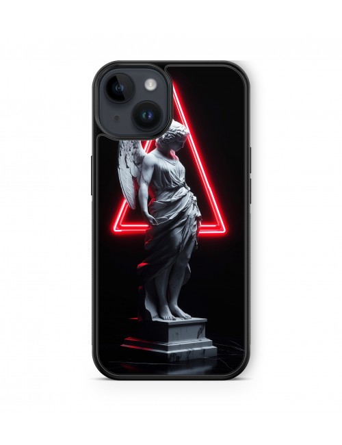 Coque iPhone et Samsung Statue Ange Triangle Rouge Néon 