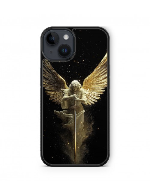 Coque iPhone et Samsung Statue d'ange doré 