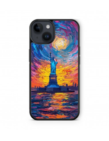 Coque iPhone et Samsung Statue de la liberté USA Peinture 