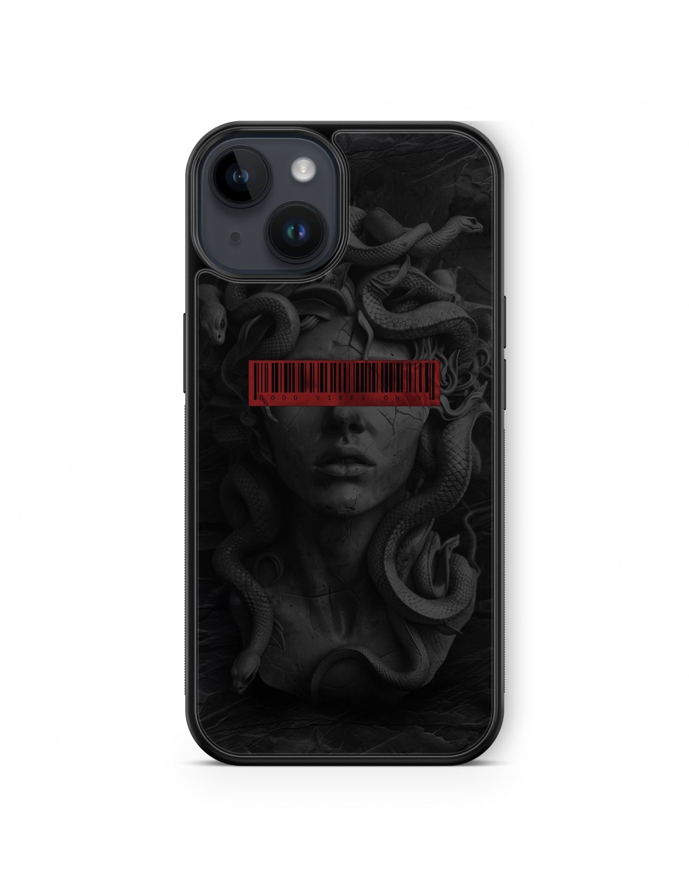 Coque iPhone et Samsung Statue Medusa Good Vibes Only 