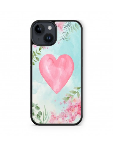 Coque iPhone et Samsung Coeur Pastel et fleurs 