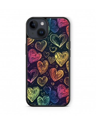 Coque iPhone et Samsung Coeurs multicolores Dessin 