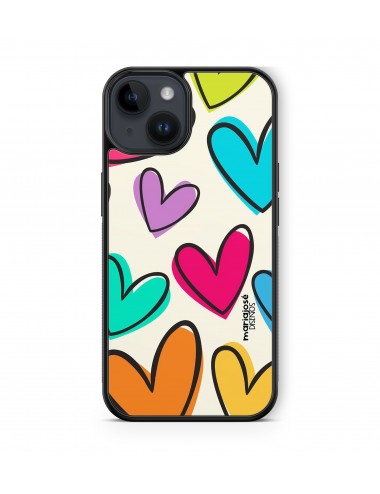 Coque iPhone et Samsung Coeurs Multicolores 