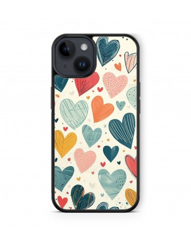 Coque iPhone et Samsung Coeurs Pastel Dessin 