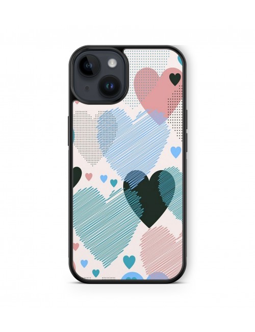 Coque iPhone et Samsung Coeurs Pastel 