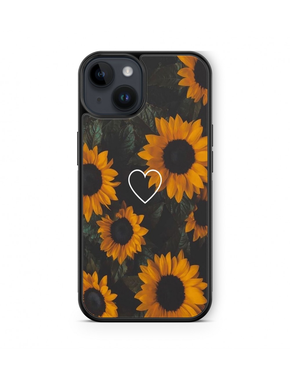 Coque iPhone et Samsung Tournesols et Coeur Aethetic 