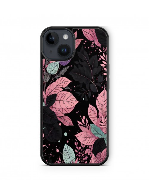 Coque iPhone et Samsung Feuilles vegetales roses 