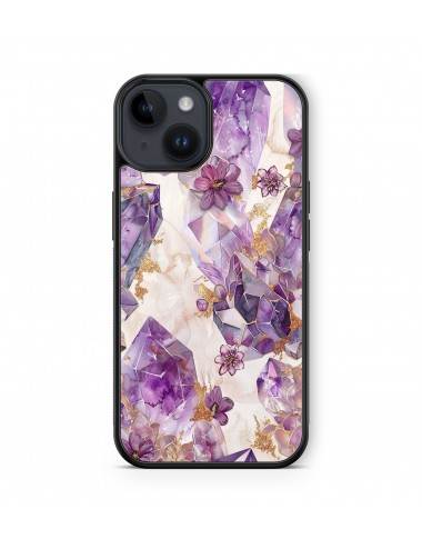 Coque iPhone et Samsung Fleurs et Améthyste 