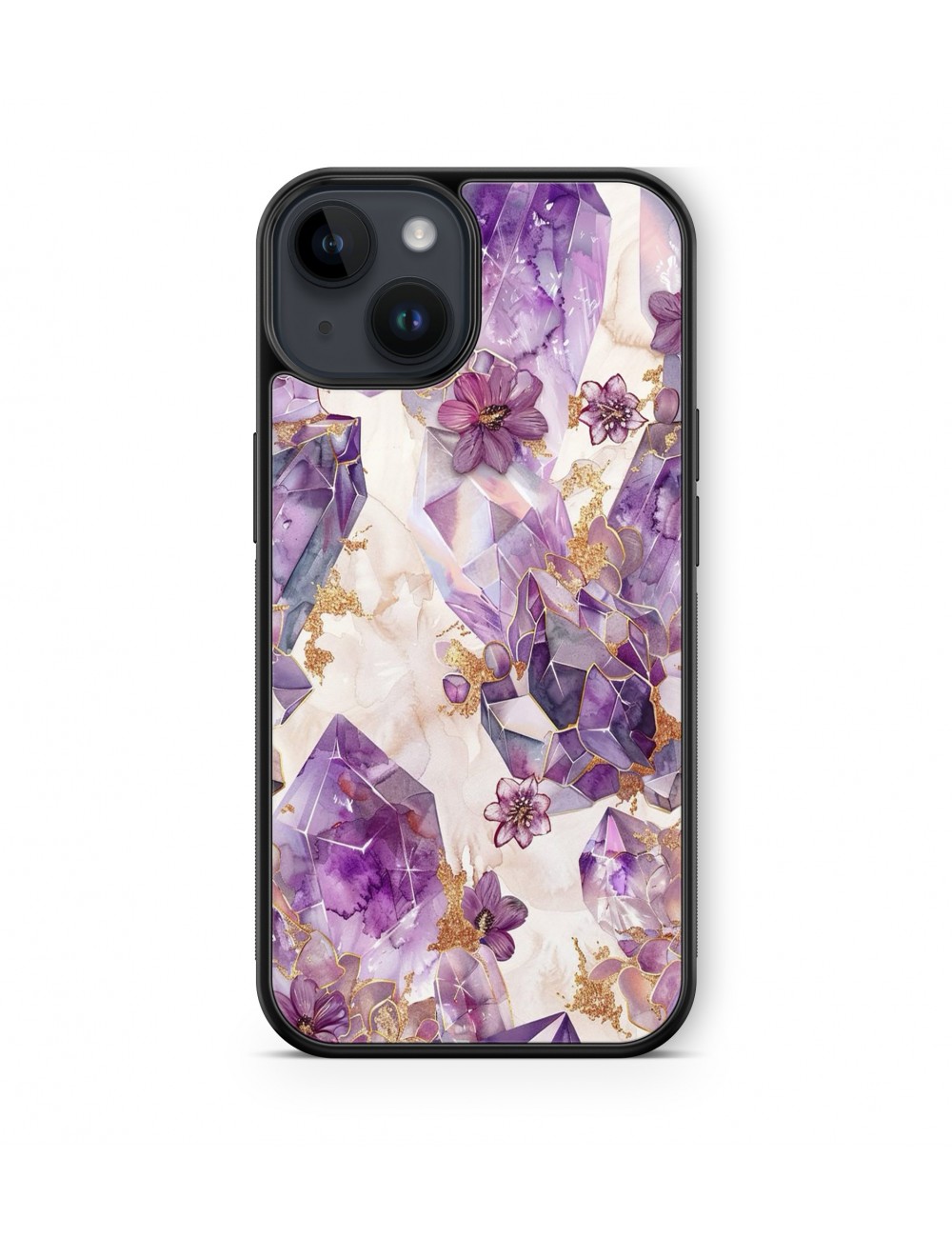 Coque iPhone et Samsung Fleurs et Améthyste 