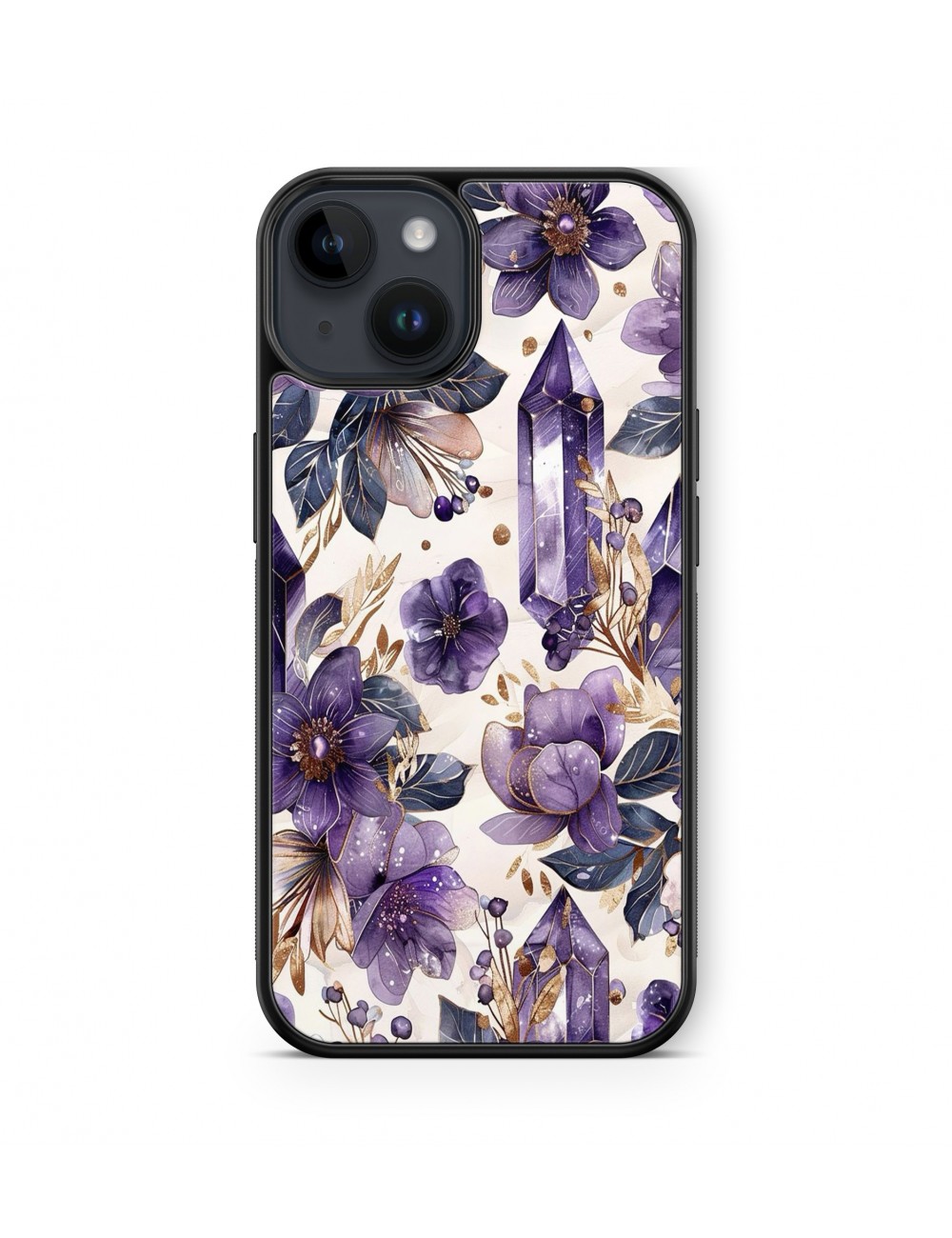 Coque iPhone et Samsung Fleurs et Cristal 