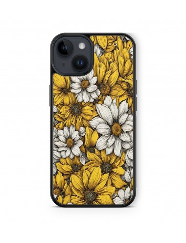 Coque iPhone et Samsung Fleurs Jaunes et blanches 