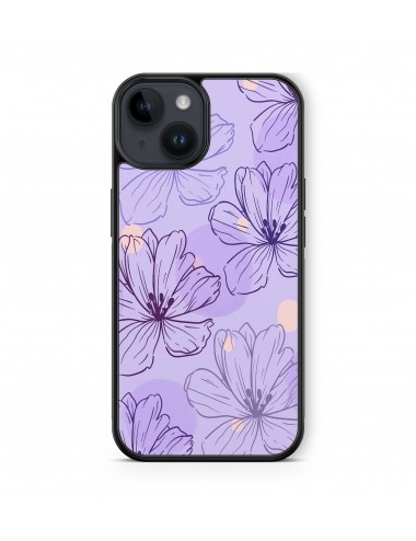 Coque iPhone et Samsung Fleurs pastel Violet 