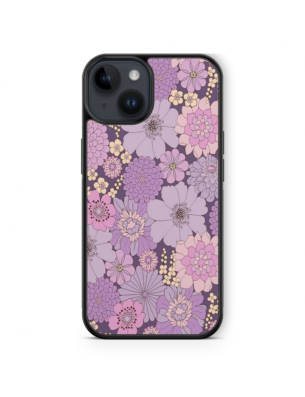 Coque iPhone et Samsung Fleurs Vintage Violettes 