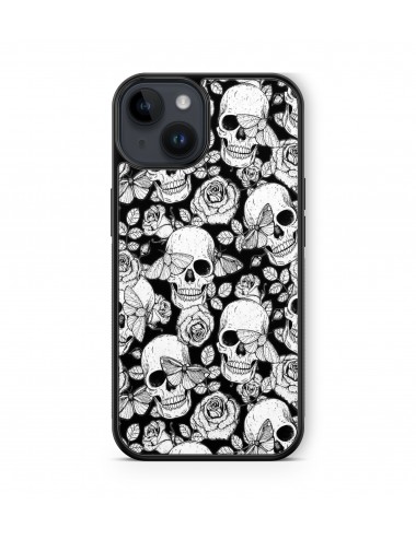 Coque iPhone et Samsung Tête de Mort Skull Fleurs Gothique (2) 