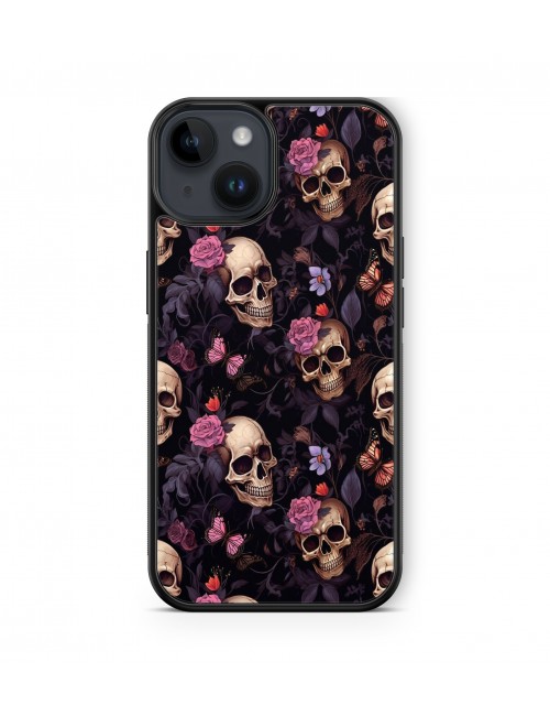 Coque iPhone et Samsung Tête de Mort Skull Fleurs Gothique (4) 