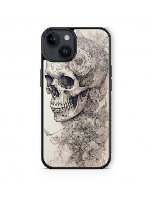 Coque iPhone et Samsung Tête de Mort Skull Fleurs Gothique (6) 