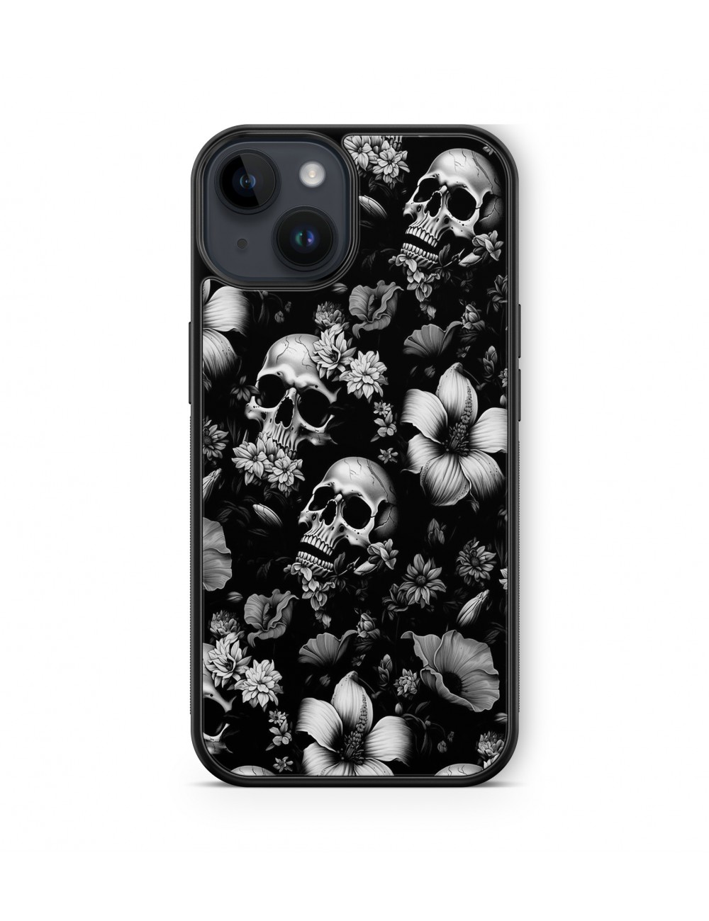 Coque iPhone et Samsung Tête de Mort Skull Fleurs Gothique (8) 