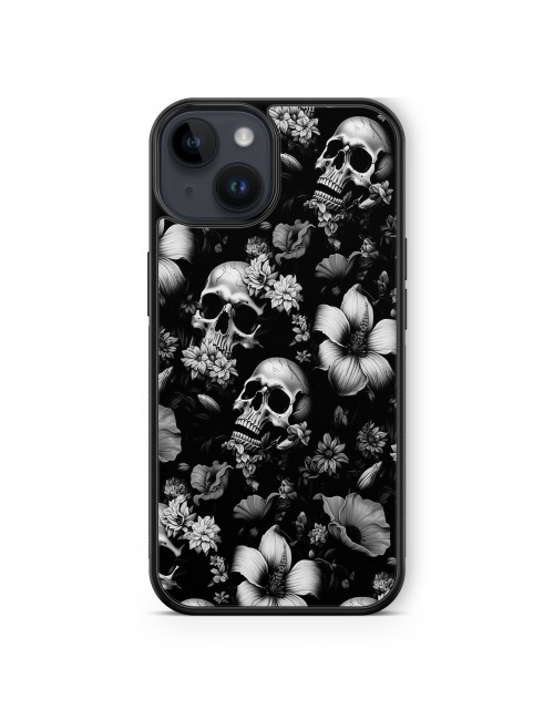 Coque iPhone et Samsung Tête de Mort Skull Fleurs Gothique (8) 