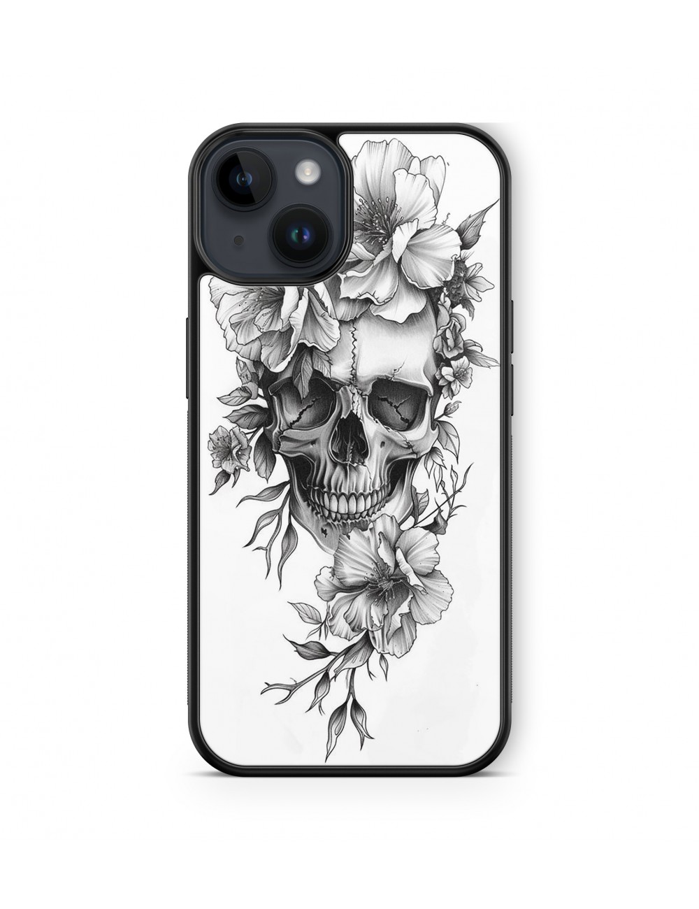 Coque iPhone et Samsung Tête de Mort Skull Fleurs Gothique (10) 