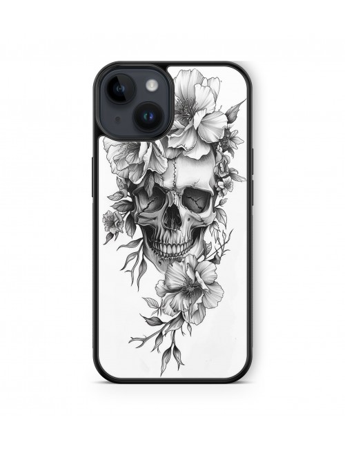 Coque iPhone et Samsung Tête de Mort Skull Fleurs Gothique (10) 