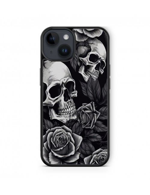 Coque iPhone et Samsung Tête de Mort Skull Fleurs Gothique (17) 