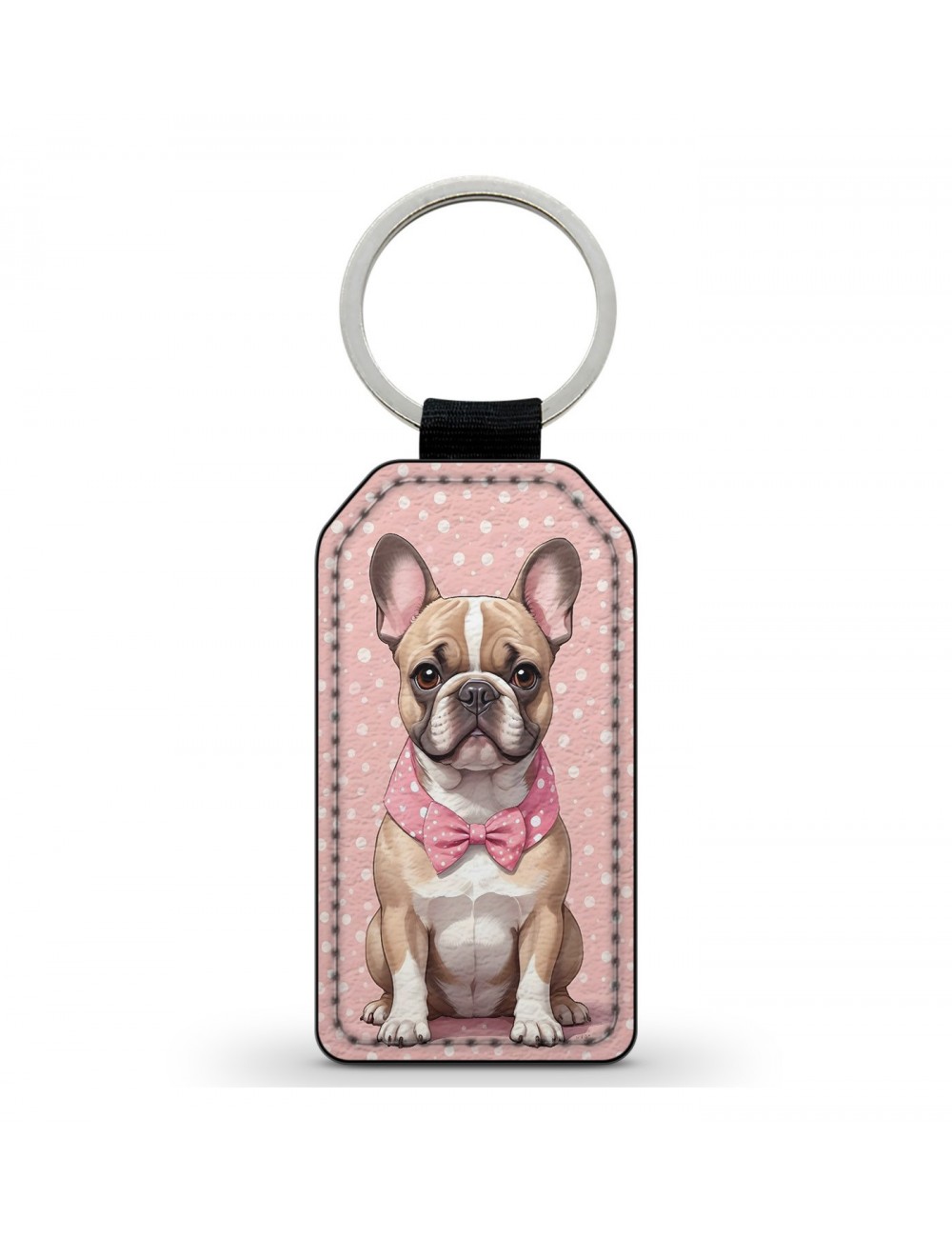 Porte-Clés en simili cuir Bulldog Mignon 