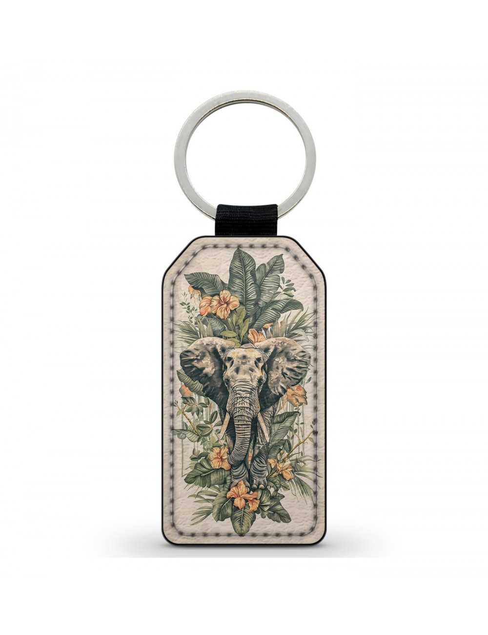 Porte-Clés en simili cuir Elephant tropical 