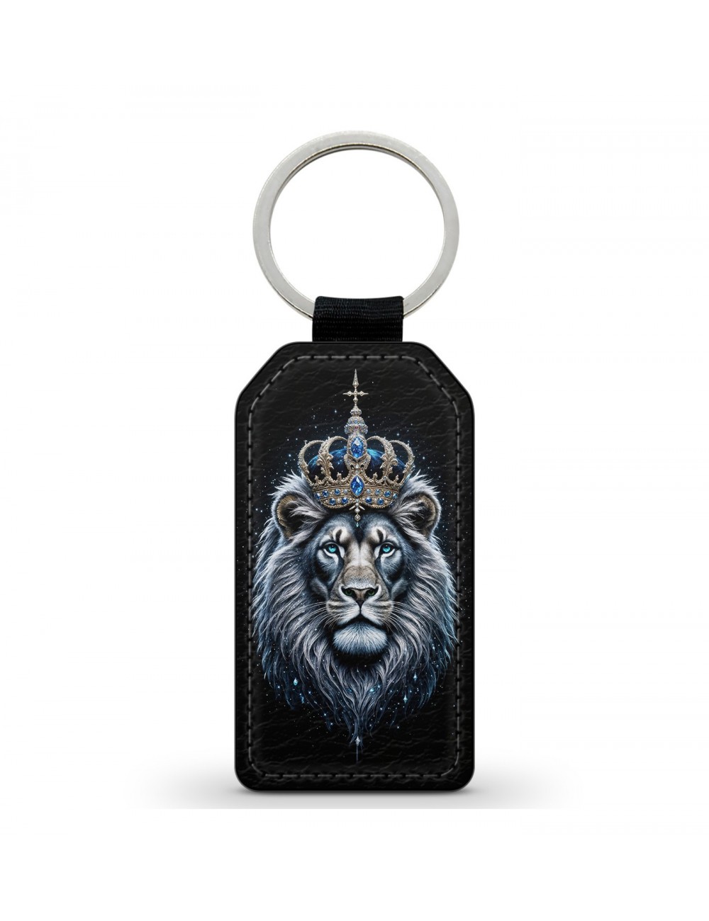 Porte-Clés en simili cuir Lion Royal Couronne Roi 