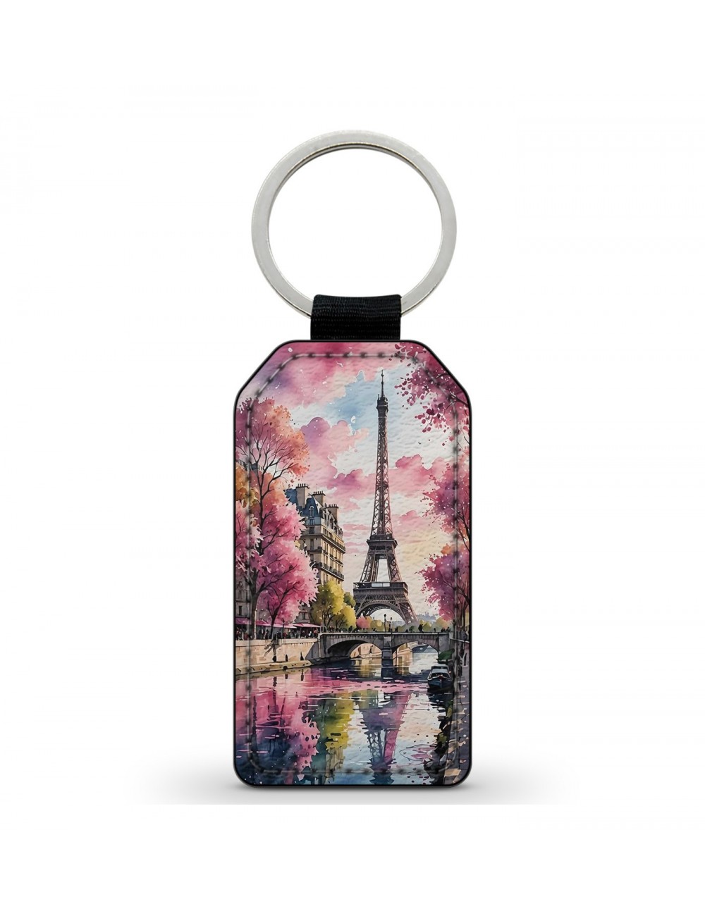 Porte-Clés en simili cuir Paris Tour Eiffel Vintage 