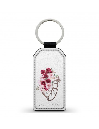 Porte-Clés en simili cuir Coeur Aesthetic Vegetal Fleurs 