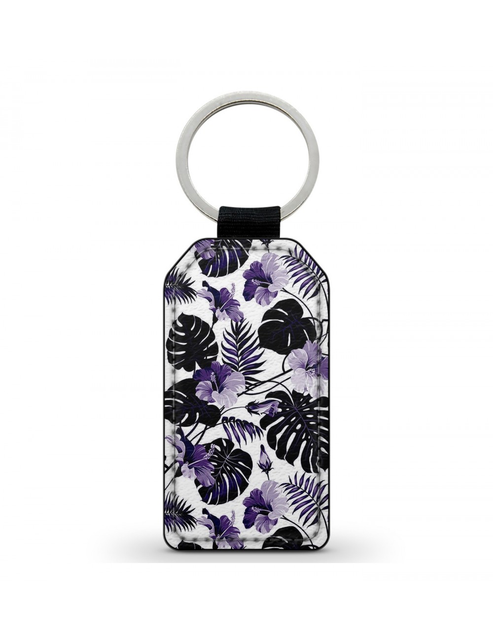 Porte-Clés en simili cuir Plante Monstera Tropical Violet 