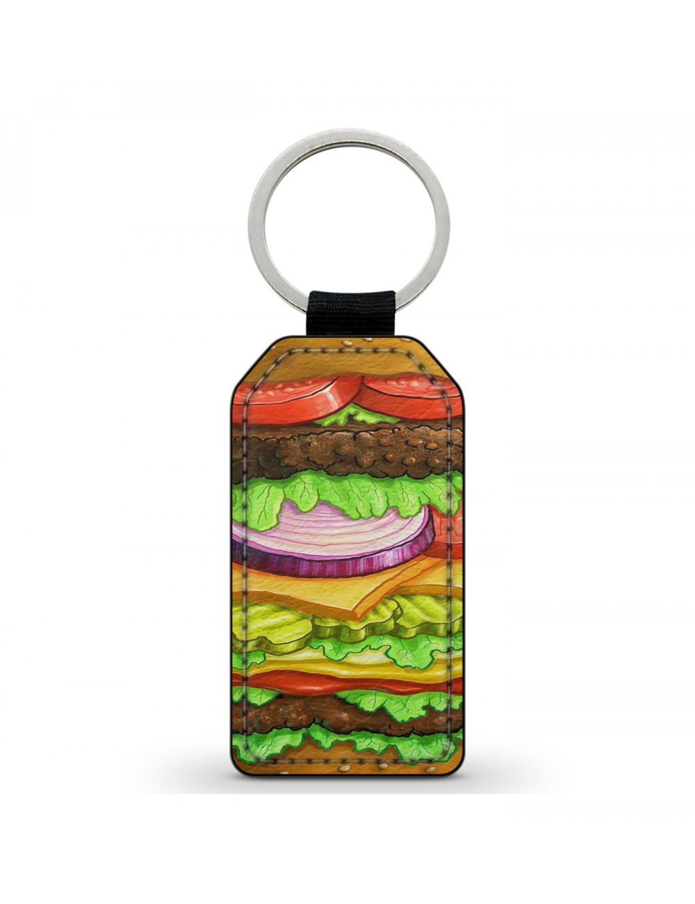 Porte-Clés en simili cuir Hamburger Sandwich 