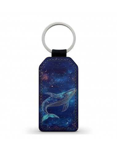 Porte-Clés en simili cuir Baleine et Etoiles 