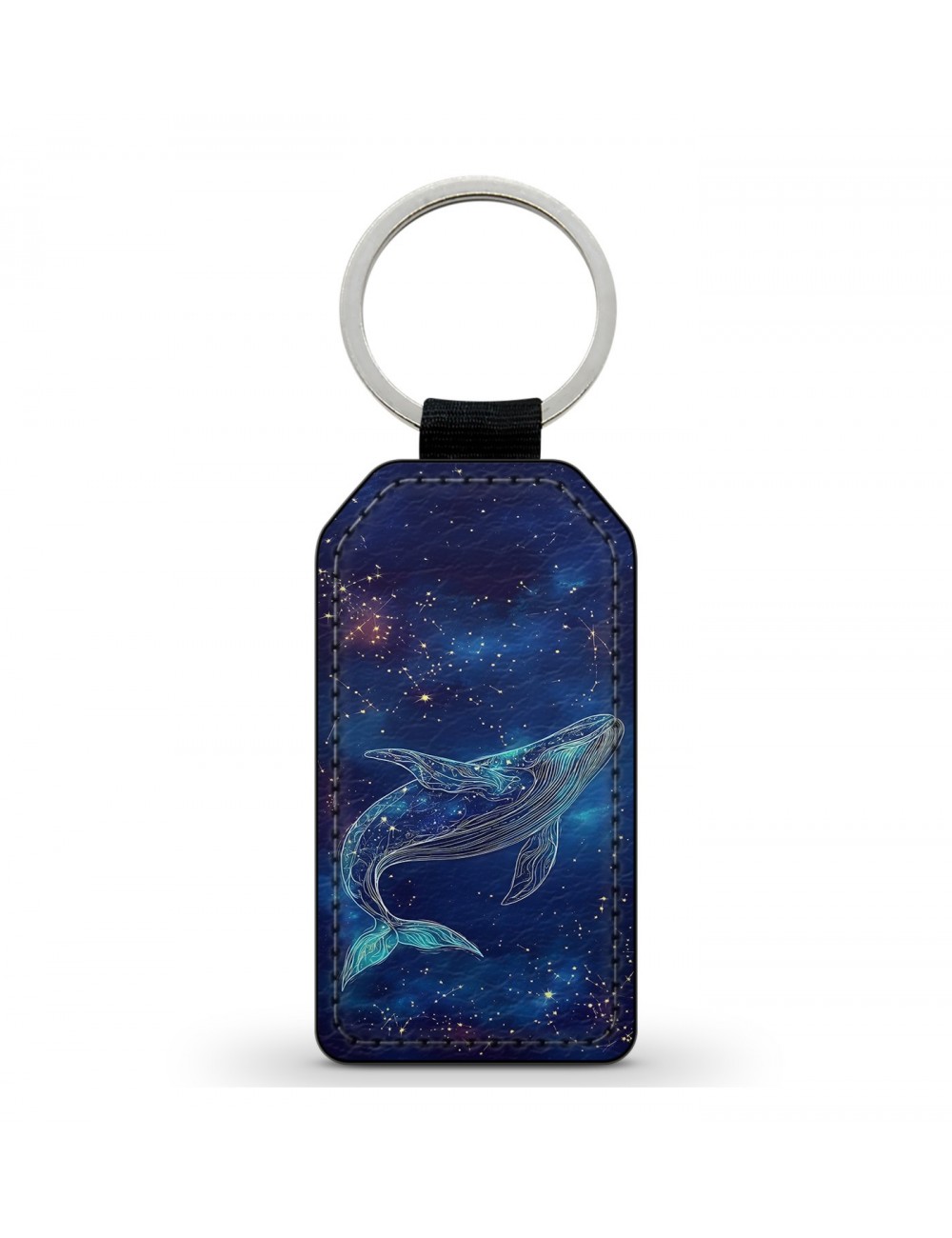 Porte-Clés en simili cuir Baleine et Etoiles 