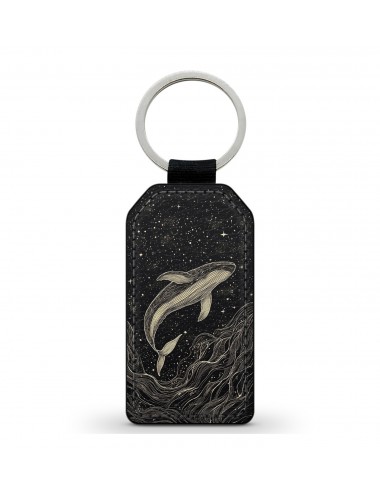 Porte-Clés en simili cuir Baleine Or 