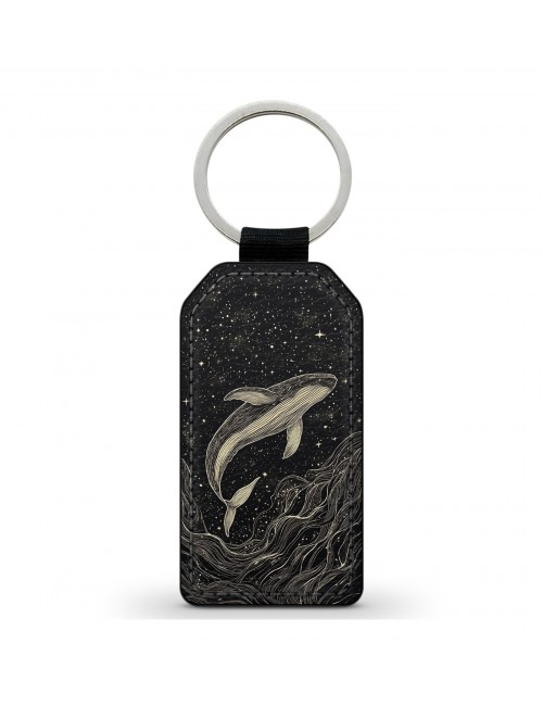 Porte-Clés en simili cuir Baleine Or 