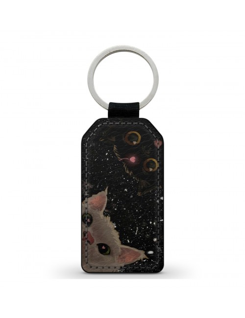 Porte-Clés en simili cuir Chats Galaxie 