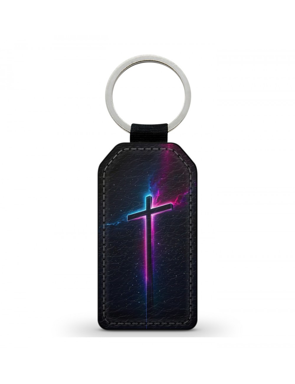 Porte-Clés en simili cuir Croix Jésus Galaxie Porte-Clés en simili cuir Croix Jésus Galaxie