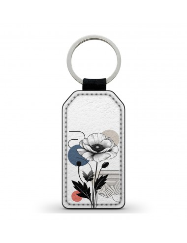 Porte-Clés en simili cuir Fleurs Motifs Art 